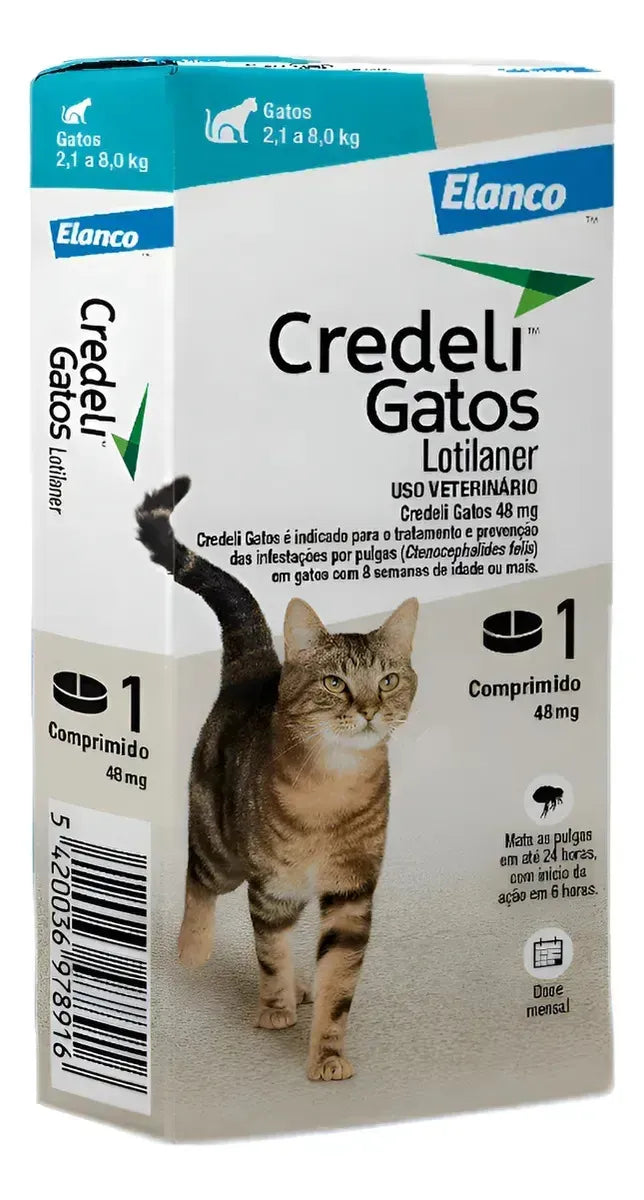 Credeli Antipulgas para Gatos de 2,1 a 8 kg – 1 Comprimido 48mg (Elanco)