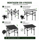 Mesa de Camping Dobrável Portátil em Alumínio + Bolsa de Transporte