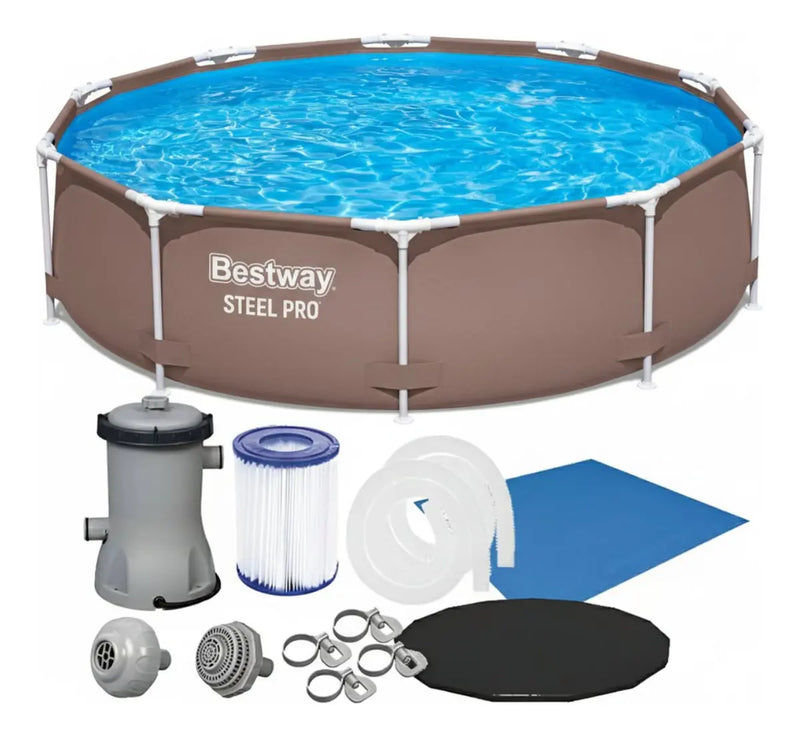 Piscina Estruturada Bestway Prestige 4.678L – 3,05m x 76cm Redonda Marrom Lisa 110V
