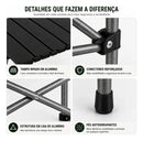 Mesa de Camping Dobrável Portátil em Alumínio + Bolsa de Transporte