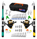 Kit de Pesca Completo com Maleta – 2 Varas Telescópicas 1,71m + 2 Molinetes + Acessórios