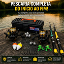 Kit de Pesca Completo com Maleta – 2 Varas Telescópicas 1,71m + 2 Molinetes + Acessórios