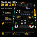 Kit de Pesca Completo com Maleta – 2 Varas Telescópicas 1,71m + 2 Molinetes + Acessórios